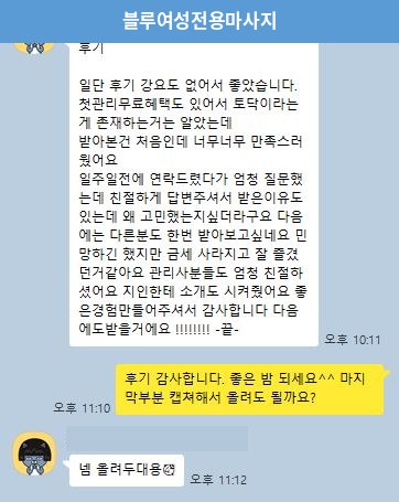 블루 여성전용마사지 스웨디시 아로마 후기